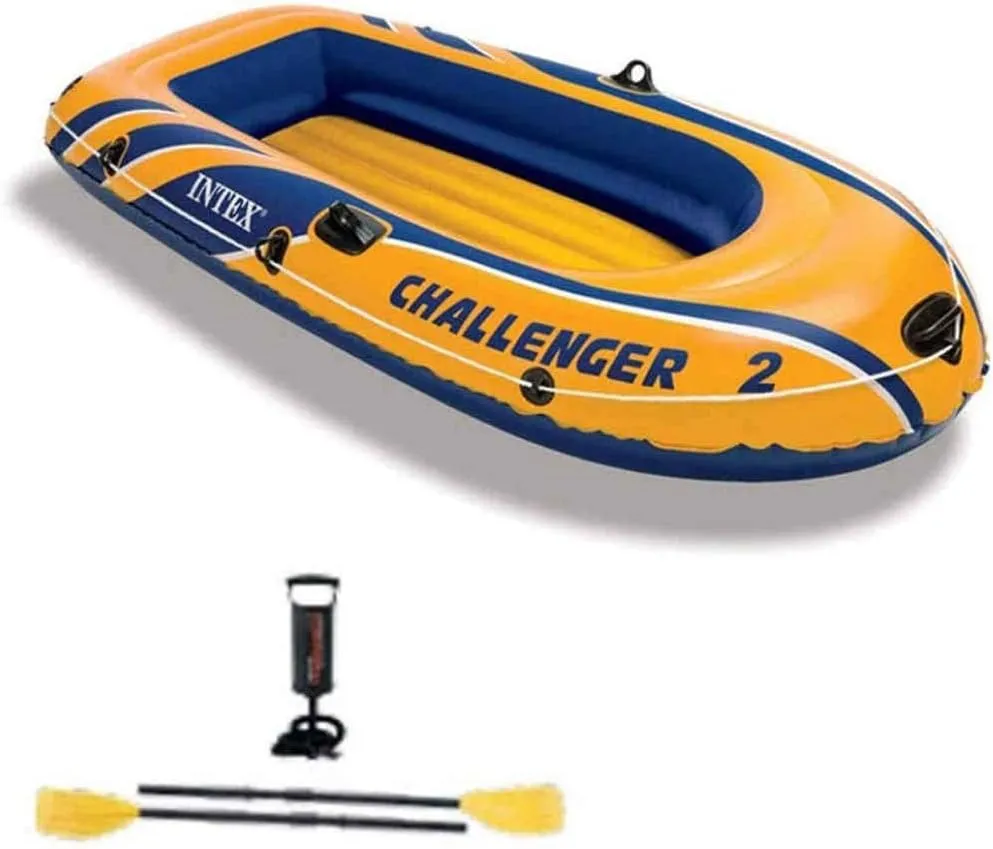 2 Person Inflatable Kayak,Boat Set Fishing Boat, Sea Kayak with Bag, Stable and Comfortable, Ideal for Lakes or Sea Shores,Blue