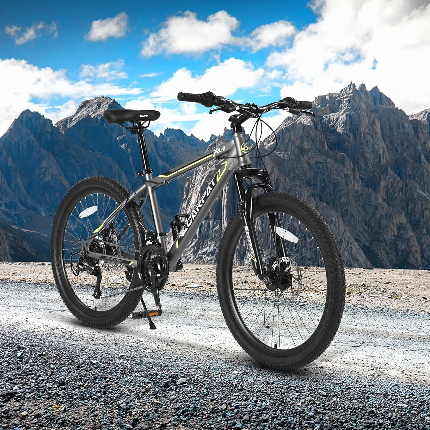 24 26 Inch Mountain Bike, Classic 21 Speeds V Brake Men Women Bicycle, Carbon Steel Mountain Bike for Adult Teens, Trail Beach Snow Commuter City Bikes, Prefect Gift Choice