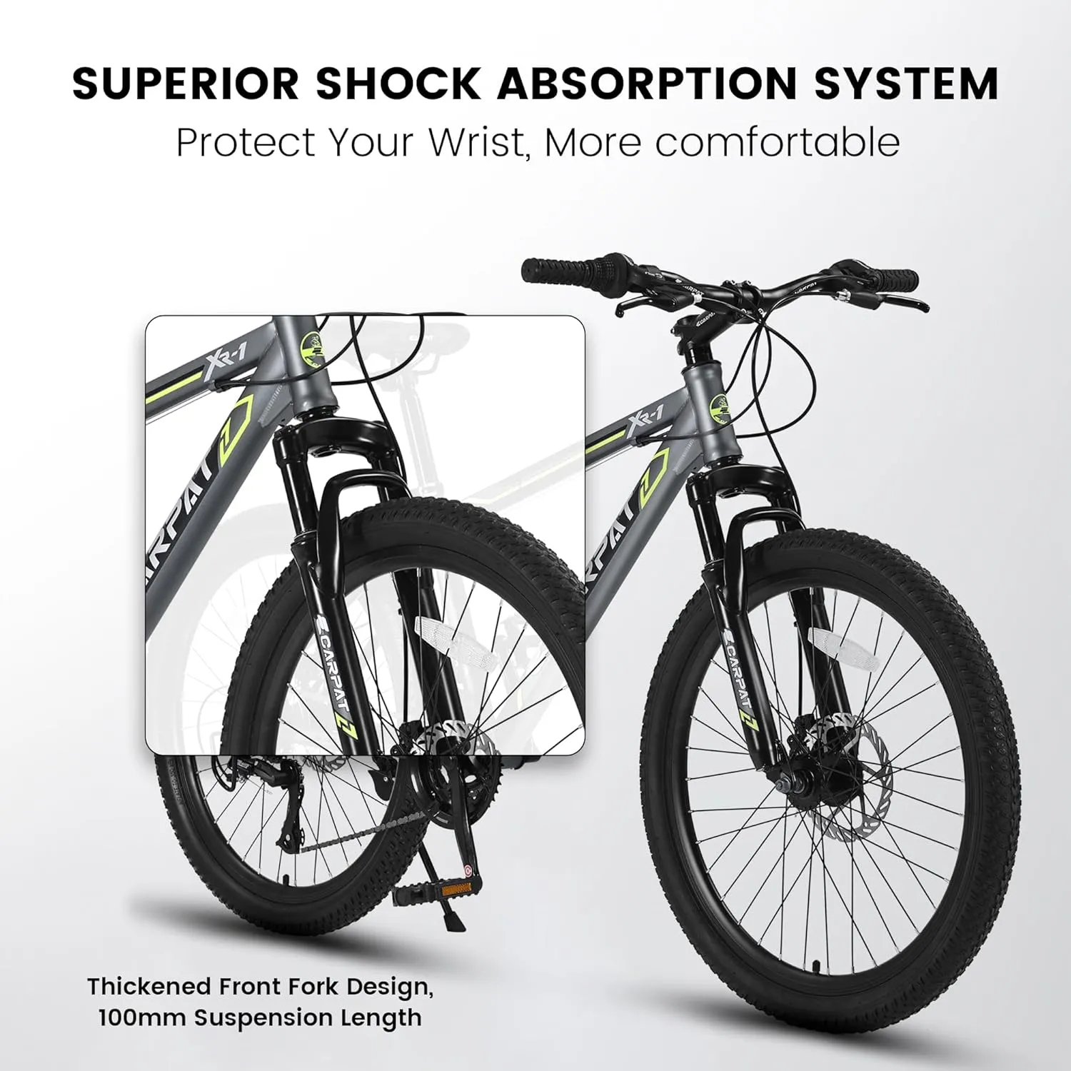 24 26 Inch Mountain Bike, Classic 21 Speeds V Brake Men Women Bicycle, Carbon Steel Mountain Bike for Adult Teens, Trail Beach Snow Commuter City Bikes, Prefect Gift Choice