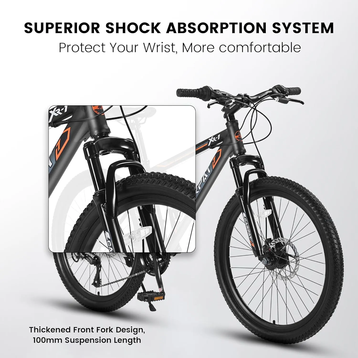24 26 Inch Mountain Bike, Classic 21 Speeds V Brake Men Women Bicycle, Carbon Steel Mountain Bike for Adult Teens, Trail Beach Snow Commuter City Bikes, Prefect Gift Choice