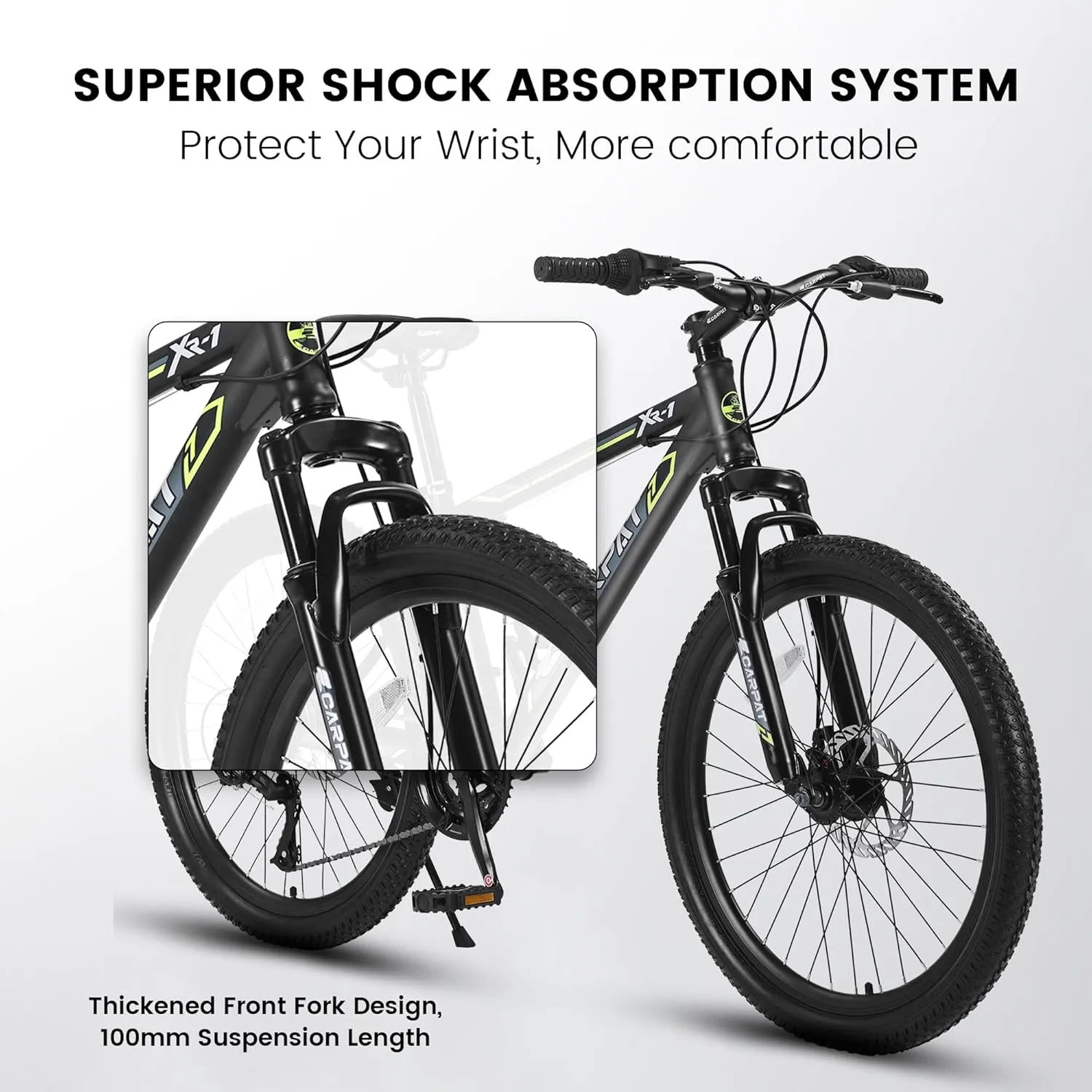 24 26 Inch Mountain Bike, Classic 21 Speeds V Brake Men Women Bicycle, Carbon Steel Mountain Bike for Adult Teens, Trail Beach Snow Commuter City Bikes, Prefect Gift Choice
