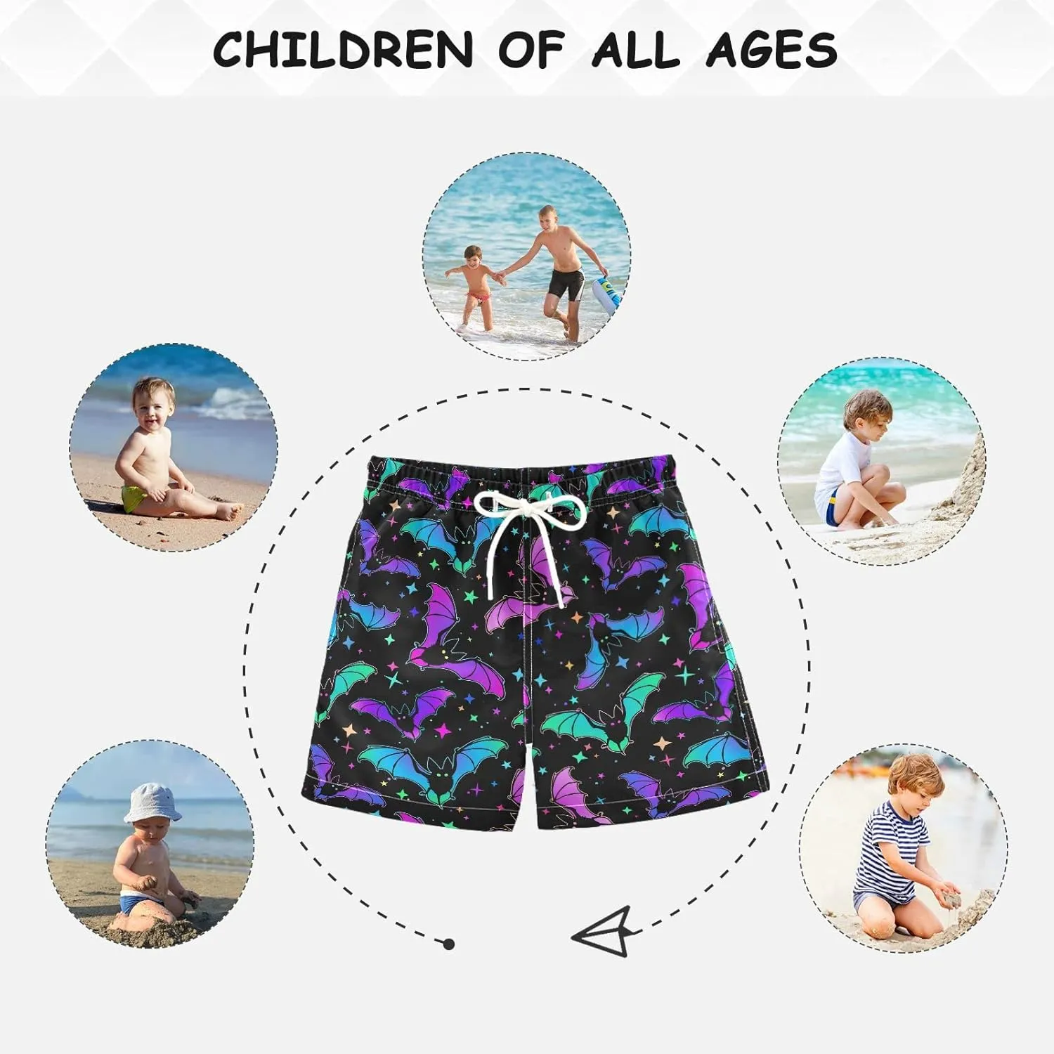 Aflyko Boys' Board Shorts Cute Toddler Swim Trunk Girls Beach Swimwear Bathing Suit