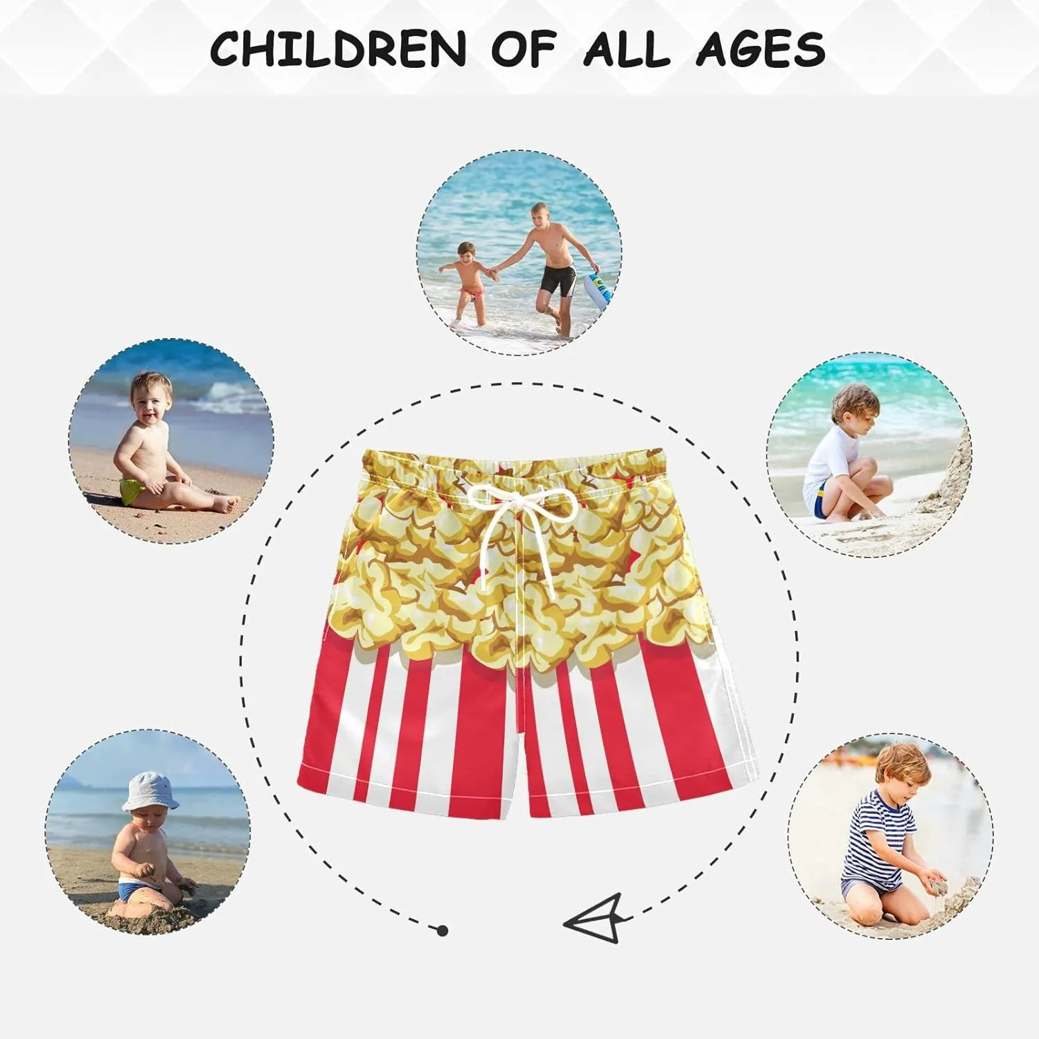 Aflyko Boys' Board Shorts Toddler Swim Trunk Girls Beach Swimwear Bathing Suit