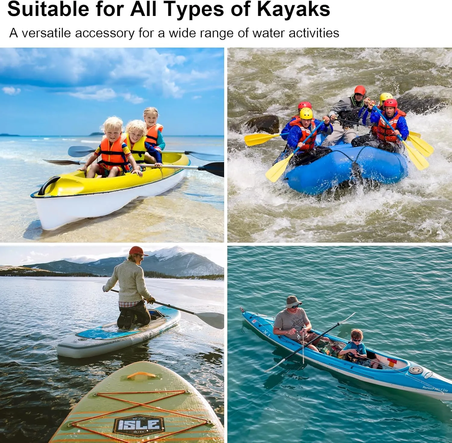 Goture 4Pcs D Ring Patches, PVC Stainless Steel Ring Pad/Patch for Inflatable Boat Paddle Board Surfboard Kayak Accessories, 4 Colors Available No Glue Include