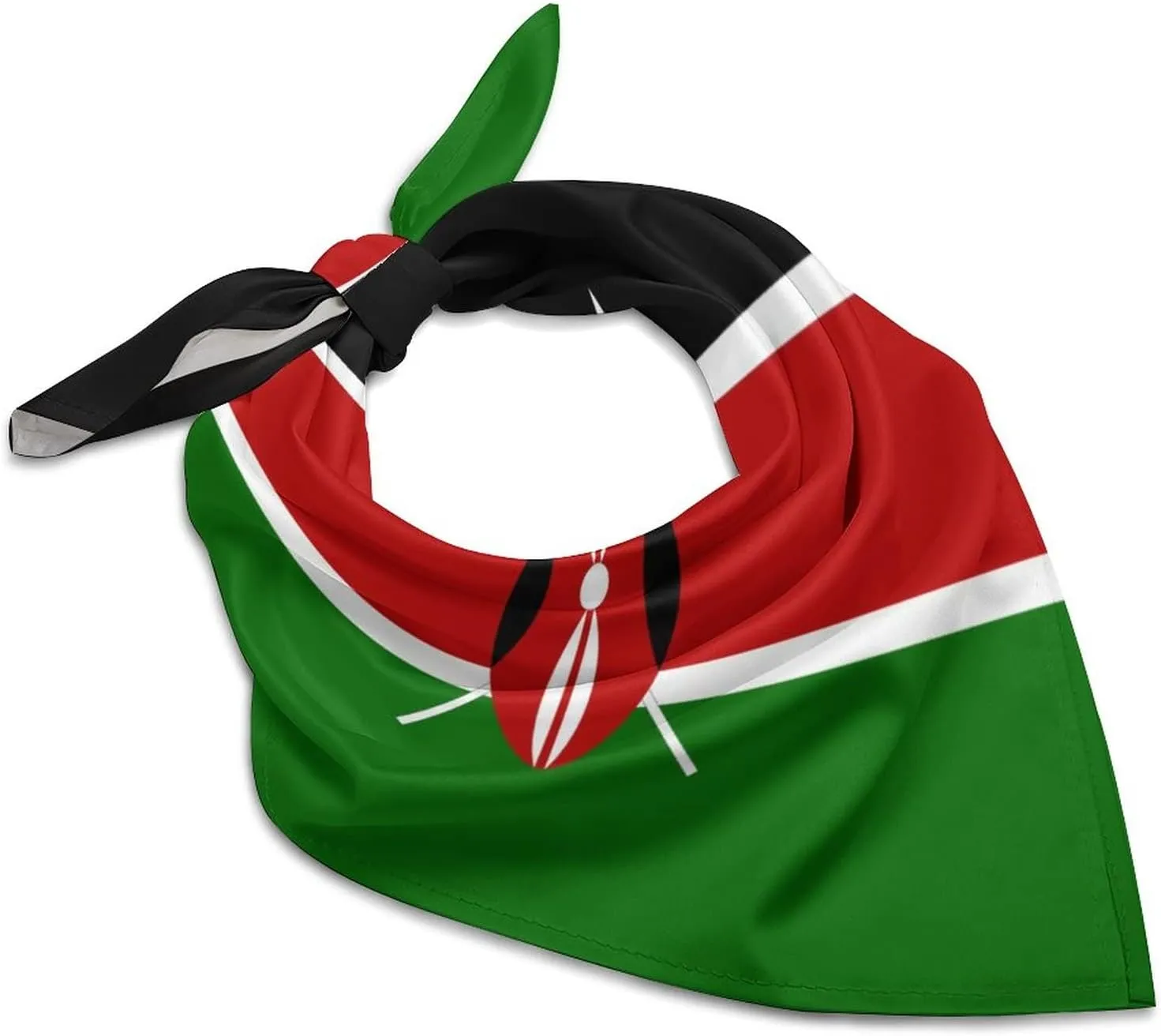 Kenyan Flag Kerchief Square Silk Like Scarf Print Turban Bandanas Party Favor Scarf Headband Handkerchiefs