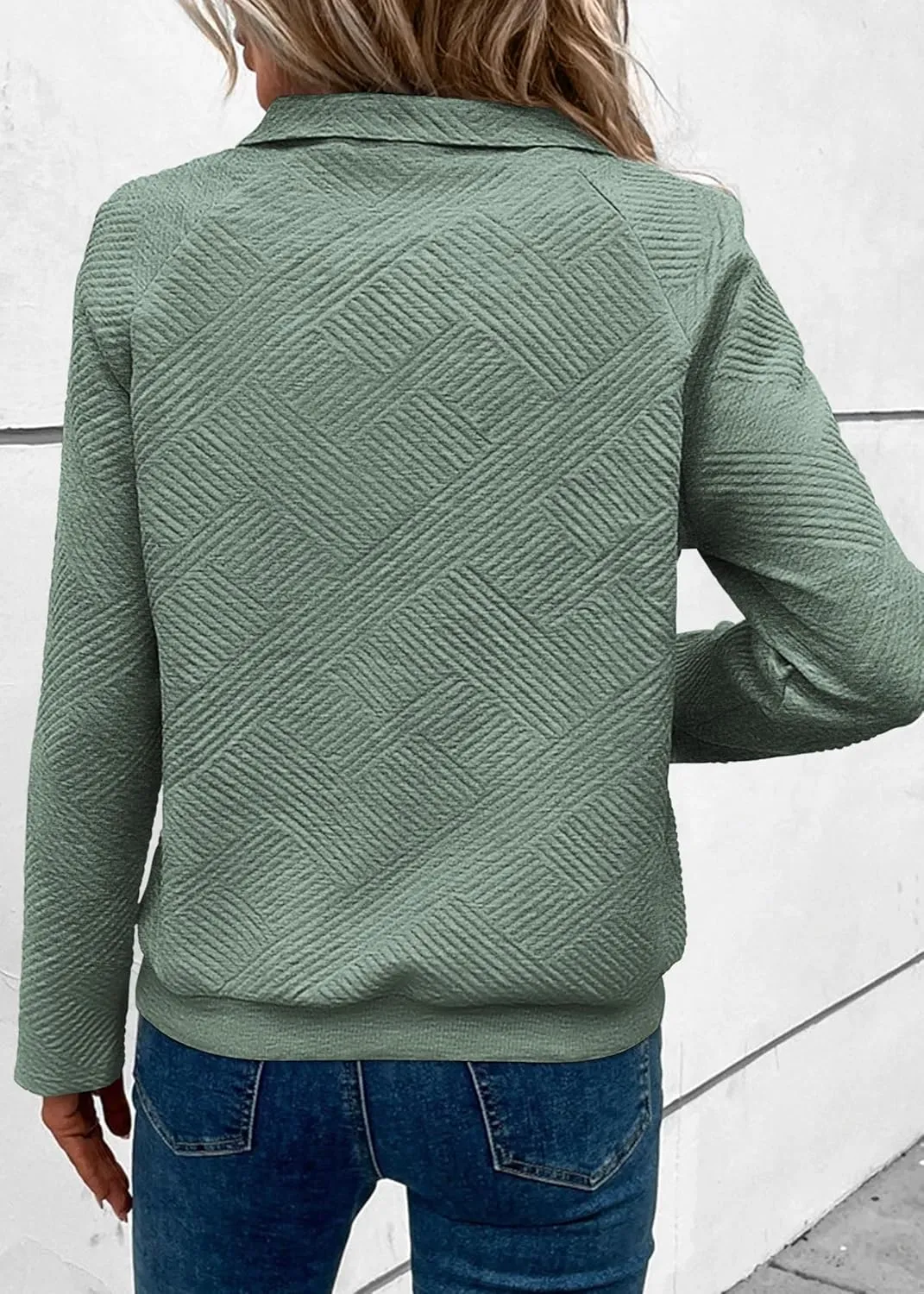 KIRUNDO Womens Sweatshirt Casual Textured Long Sleeve Henley Button V Neck Loose Pullover 2025 Trendy Fall Outfits Tops