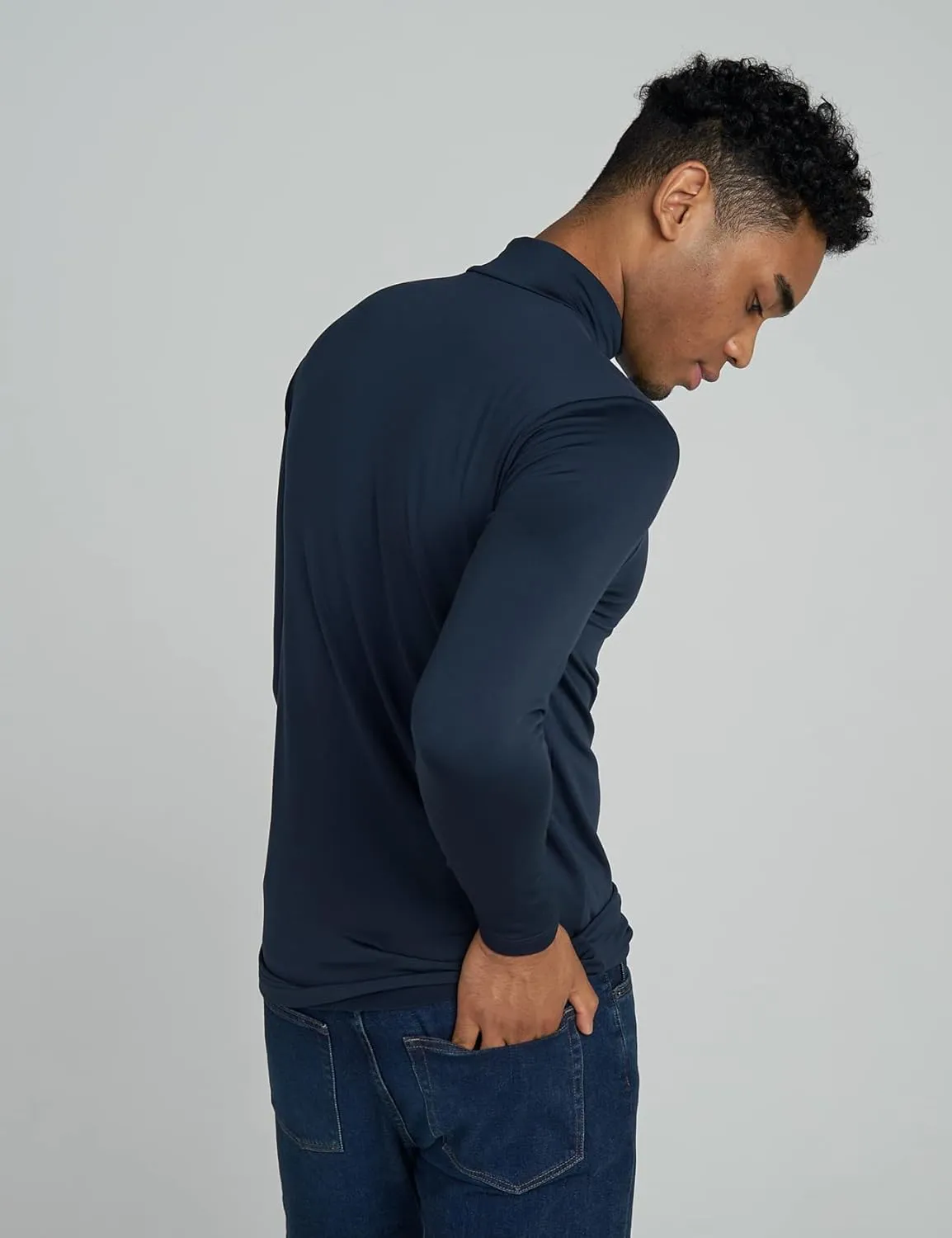 LAPASA Mens Thermal Underwear Top Fleece Mock Neck Long Sleeve Shirt Base Layer Undershirt Lightweight Midweight M102/M123
