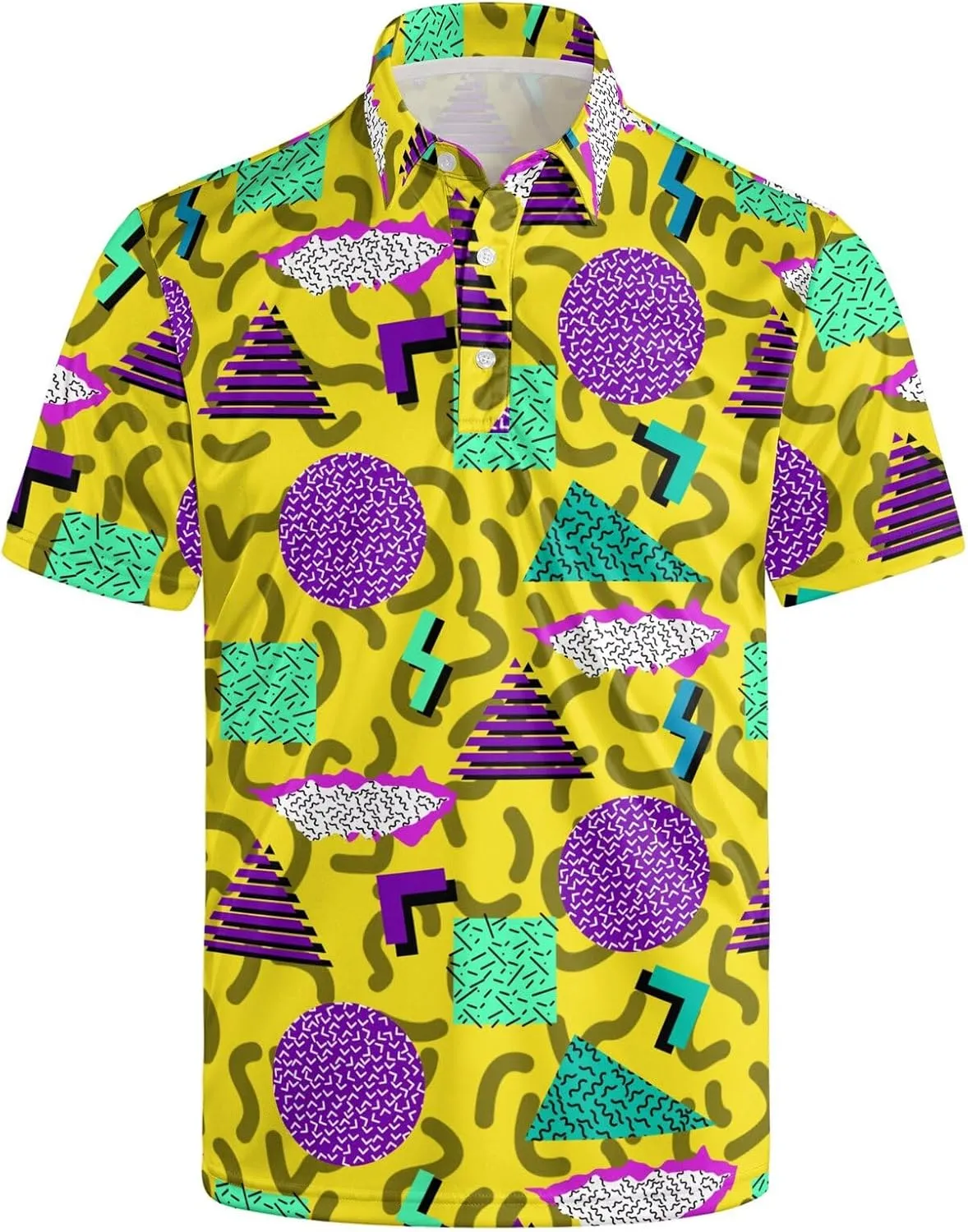 Mens Golf Shirt Dry Fit Casual Short Sleeve