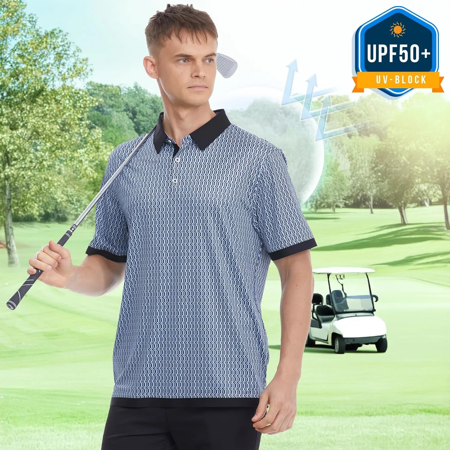 Mens Polo Shirts Short Sleeve Golf Shirt Moisture Wicking Dry Fit Casual Stylish Polo Shirt for Men
