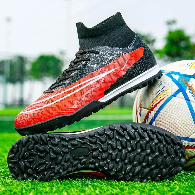 Mens Soccer Shoes Cleats Football Boots Professional Training Outdoor Indoor Sneaker High-Top Spike Breathable Athletic