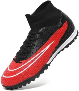 Mens Soccer Shoes Cleats Football Boots Professional Training Outdoor Indoor Sneaker High-Top Spike Breathable Athletic