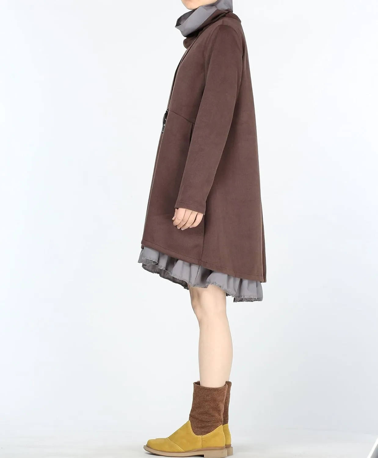 Minibee Women's Oversized Sweatshirt Dress Turtleneck Long Sleeve Tunic Tops Swing Dresses with Pockets