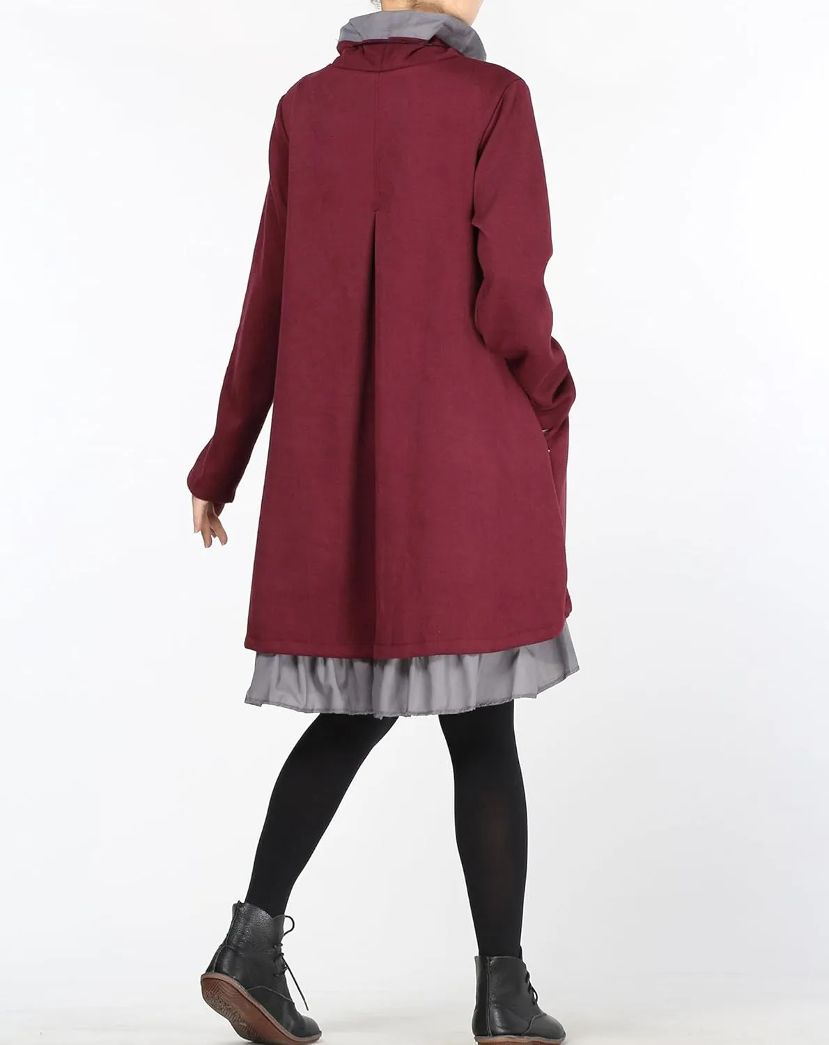 Minibee Women's Oversized Sweatshirt Dress Turtleneck Long Sleeve Tunic Tops Swing Dresses with Pockets