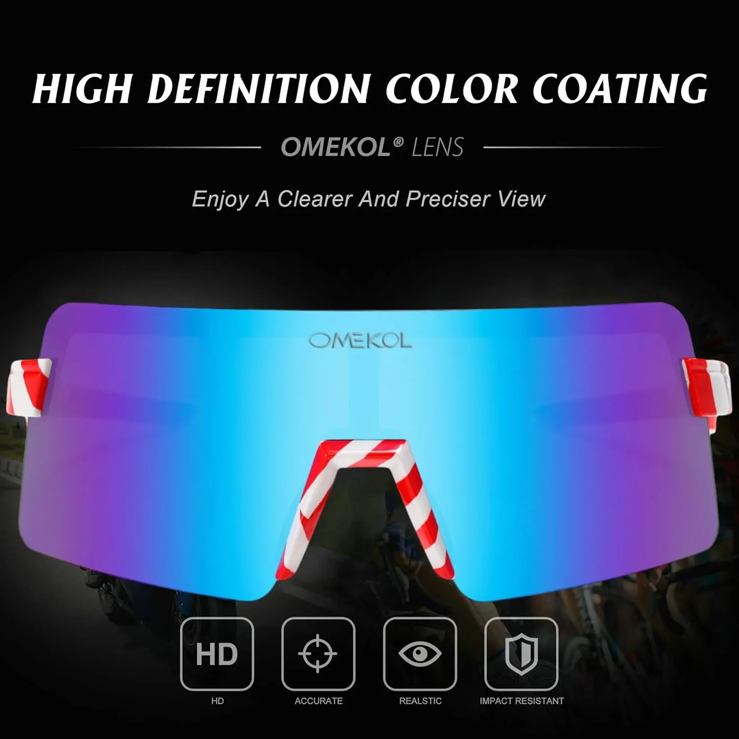 OMEKOL Two Sizes For Adults and Youth Polarized Sunglasses Men Women Outdoor Sport Baseball Glasses UV400 Cycling Eyewear