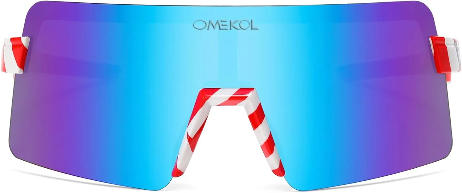 OMEKOL Two Sizes For Adults and Youth Polarized Sunglasses Men Women Outdoor Sport Baseball Glasses UV400 Cycling Eyewear