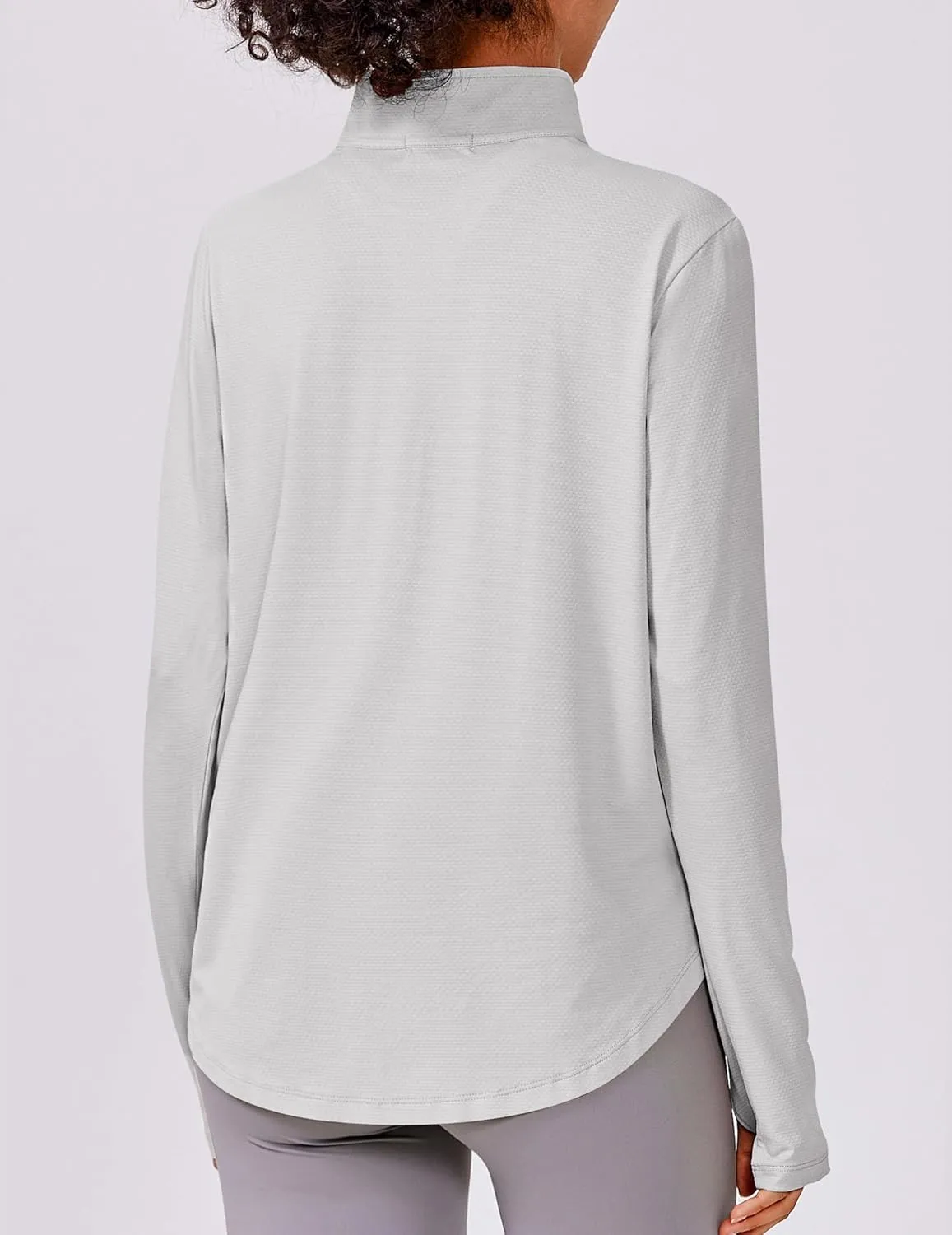 PINSPARK Long Sleeve Workout Tops for Women UPF 50  Sun Shirts Half Zip Quick Dry Hiking Athletic Running Fishing Shirts