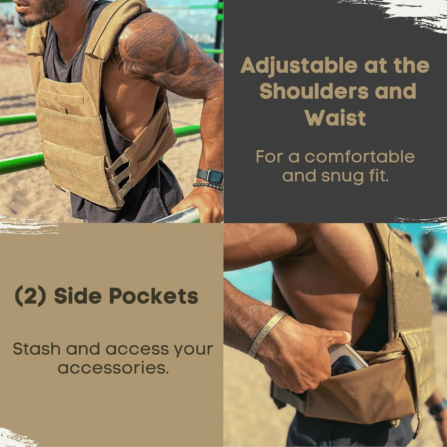 POLYFIT (Fortify) Weighted Vest for Strength and Endurance Training, Rucking, Fitness Workouts, Running, WODs