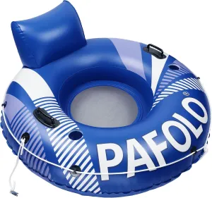Pool Float Adult, Inflatable River Tube Float, River Tubes for Floating Heavy Duty with Mesh Bottom, Comfortable Backrest & 2 Cup Holders & Durable Grab Handles,450 lbs Weight Capacity