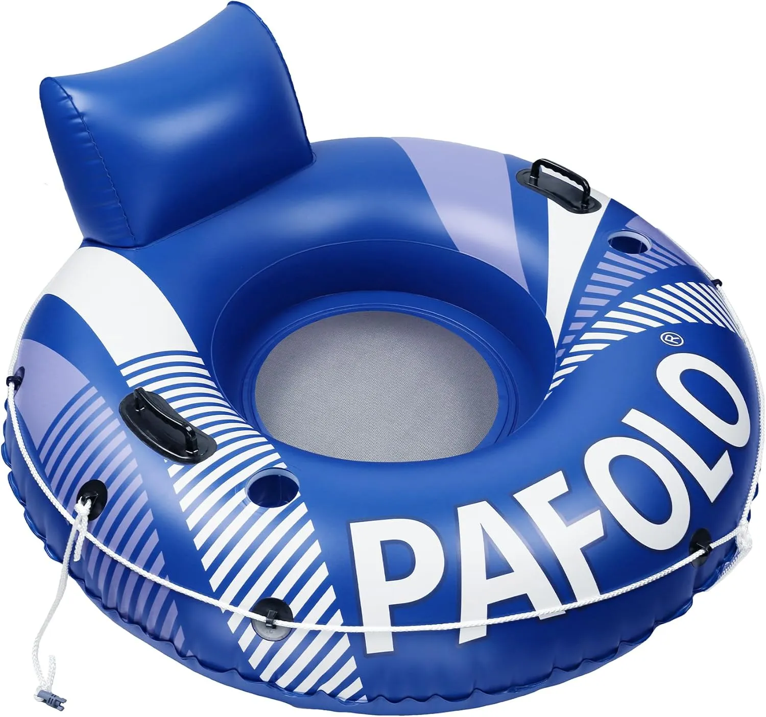 Pool Float Adult, Inflatable River Tube Float, River Tubes for Floating Heavy Duty with Mesh Bottom, Comfortable Backrest & 2 Cup Holders & Durable Grab Handles,450 lbs Weight Capacity