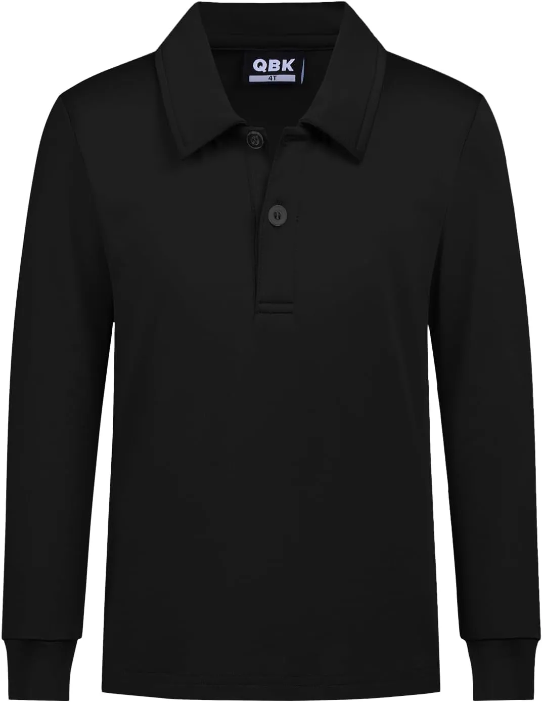 QBK Boys' Performance Polo Kids Collared Golf Shirts Long Sleeve School Uniform for 4T-16Y
