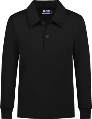 QBK Boys' Performance Polo Kids Collared Golf Shirts Long Sleeve School Uniform for 4T-16Y