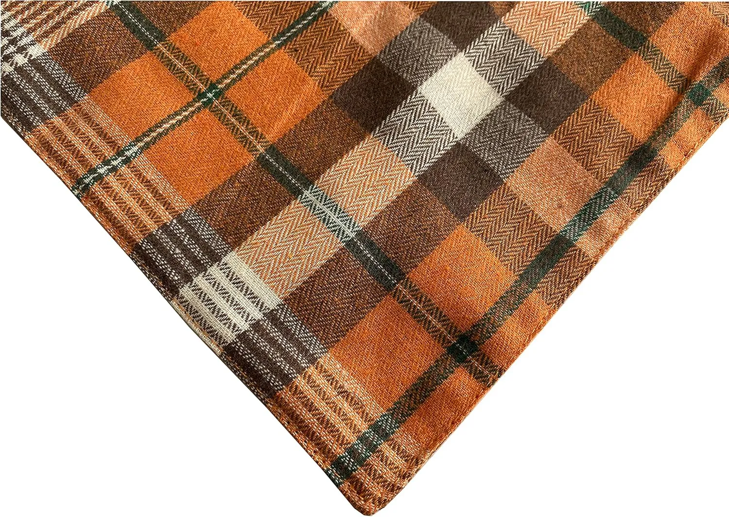 Realeaf Thanksgiving Fall Dog Bandanas 2 Pack, Orange Plaid Pet Scarf for Boy and Girl, Premium Durable Fabric, Holiday Halloween Bandana for Large and Extra Large Dogs (X-Large)