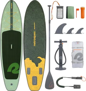 Retrospec Weekender Inflatable Stand Up Paddle Board Includes Paddle, Pump, and Accessories 106 Lightweight iSUP, Puncture Resistant Inflatable Paddle Board for Adults