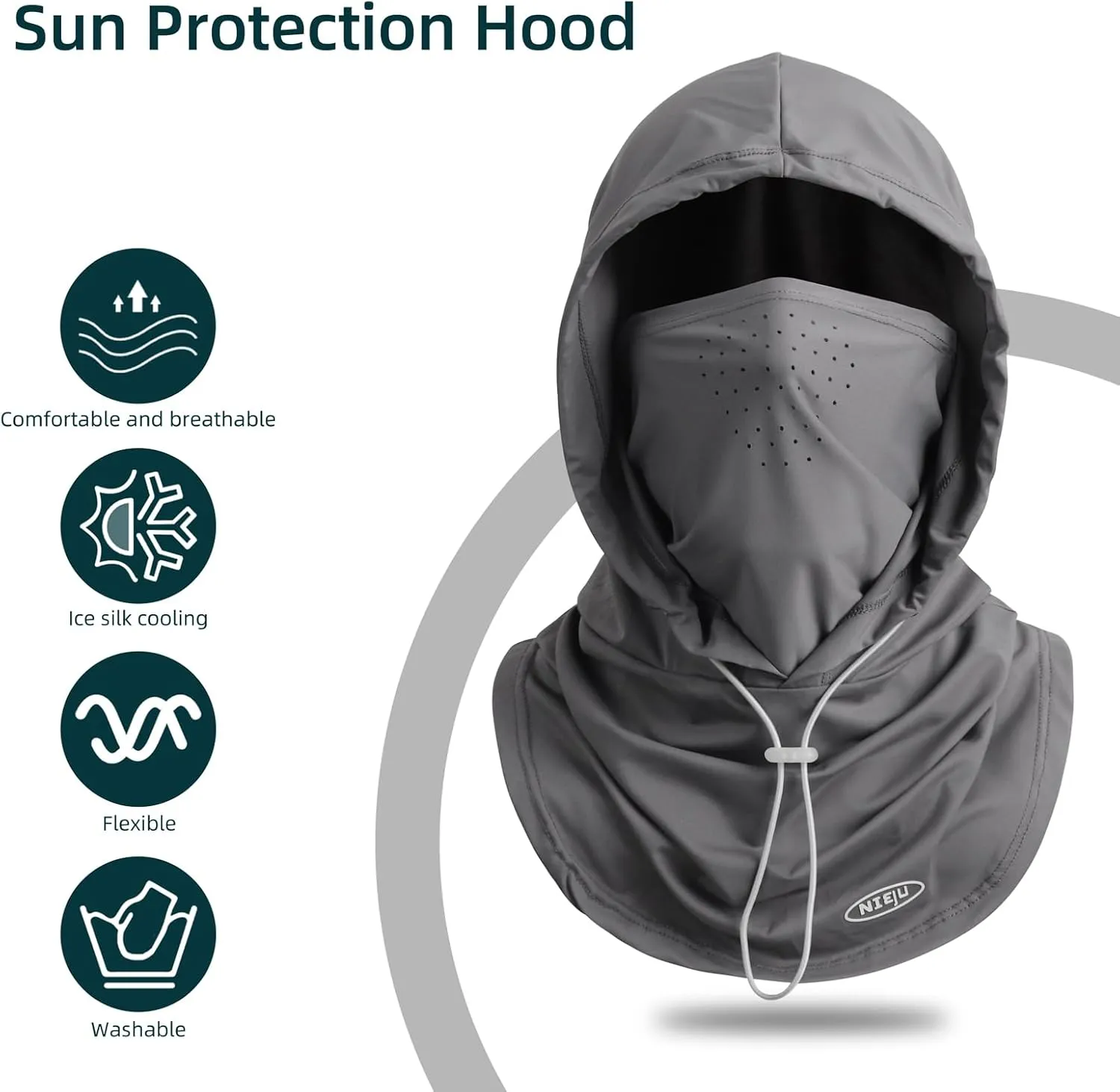 Summer Balaclava Face Mask with Breathable Holes Sun Face Shield UV Protection Full Head Mask for Men Women Fishing Cycling