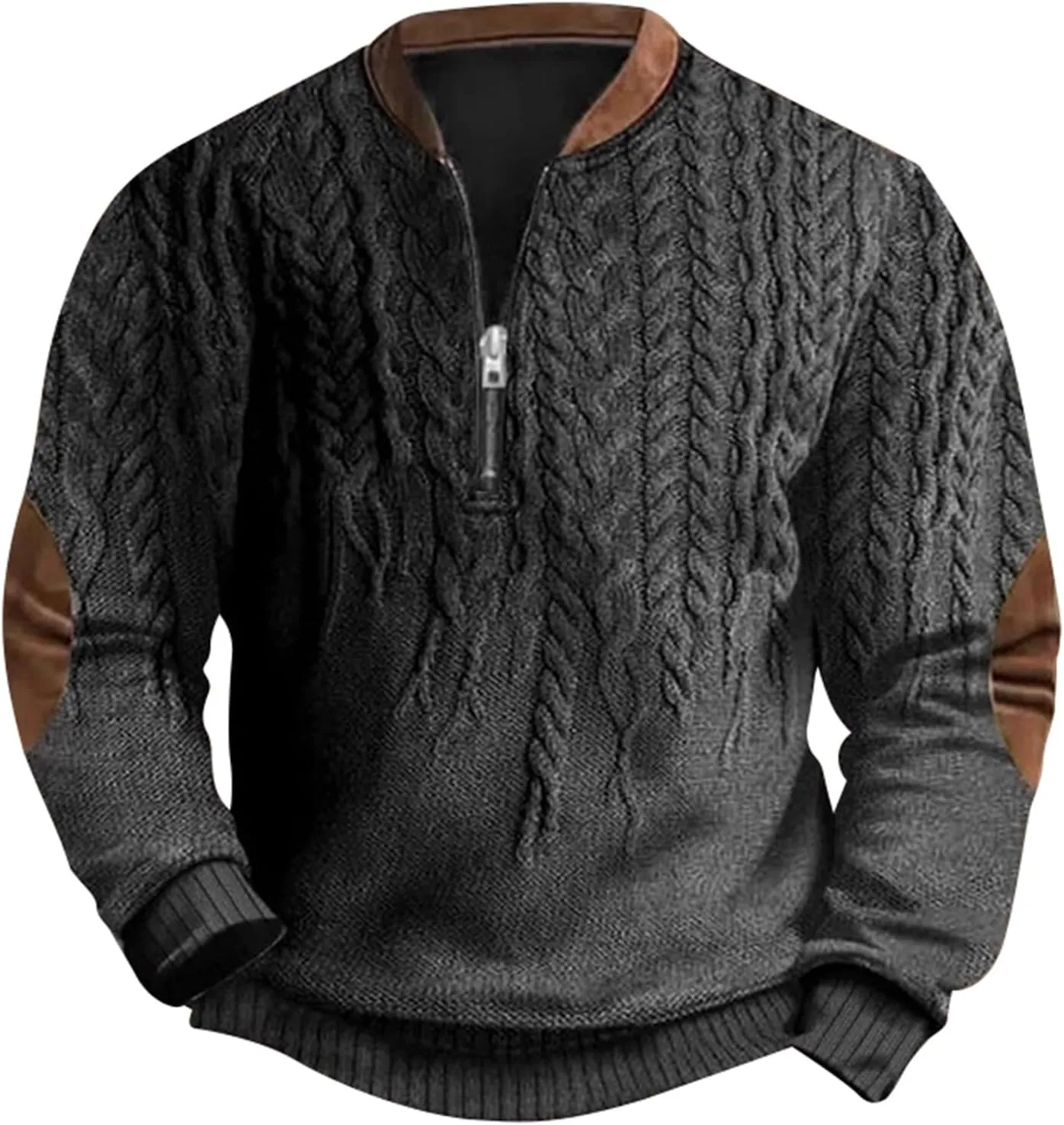 Sweatshirts for Men 2025 Vintage Stand Collar Pullover Casual Thermal Loose Fit Button Up Pullovers Henley Shirt Men
