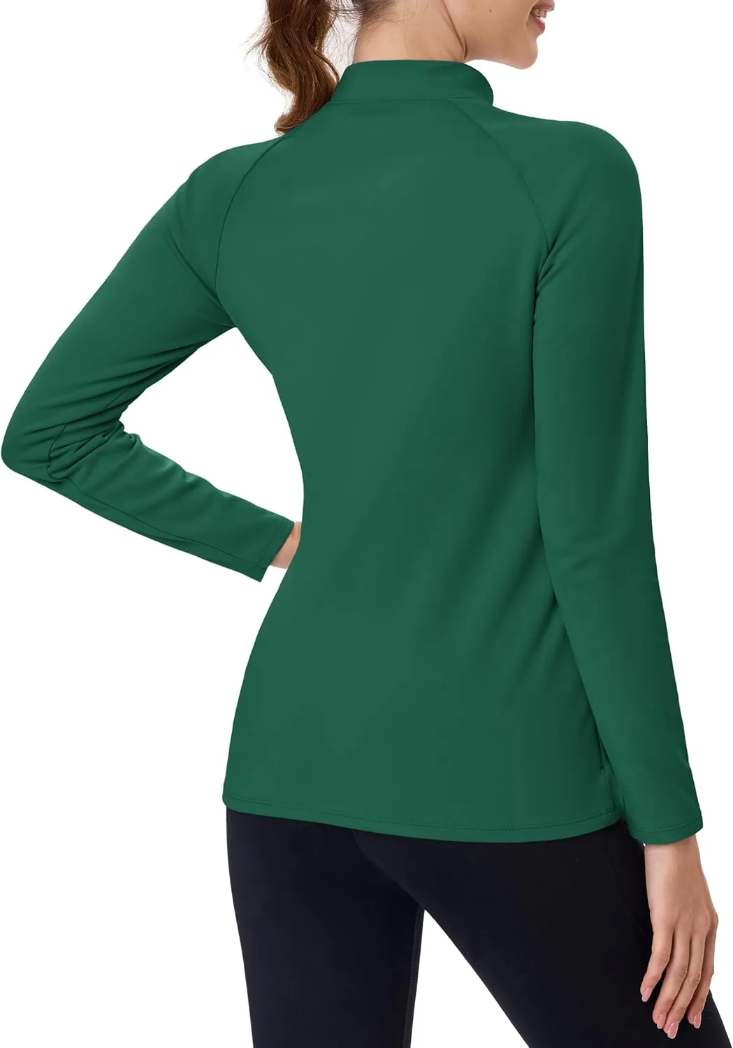 TACVASEN Women's Thermal Shirts Mock Turtleneck Fleece Lined Long Sleeve Underwear Water Resistant Athletic Base Layer