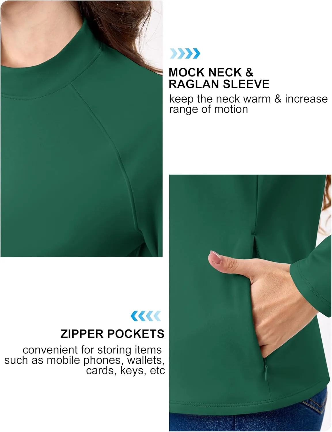 TACVASEN Women's Thermal Shirts Mock Turtleneck Fleece Lined Long Sleeve Underwear Water Resistant Athletic Base Layer