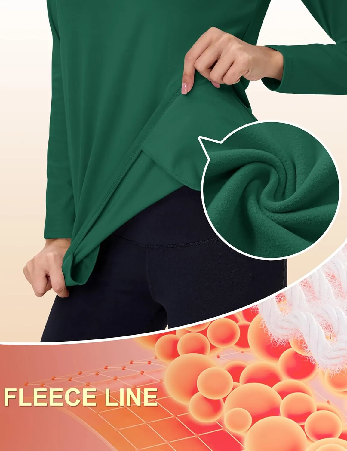 TACVASEN Women's Thermal Shirts Mock Turtleneck Fleece Lined Long Sleeve Underwear Water Resistant Athletic Base Layer